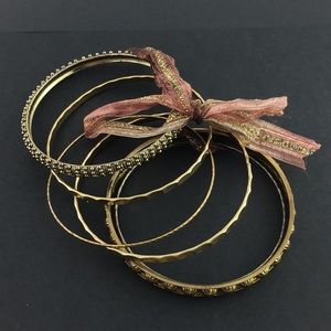 Gold-tone Bangle Bracelet Set